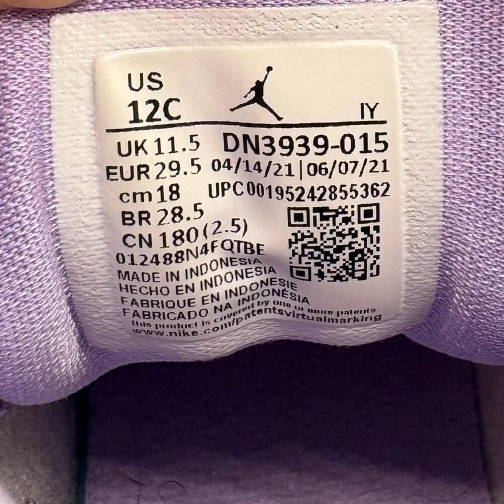 Nike Air Jordan 13 Retro Preschool PS Houndstooth Kids Black Lilac-White 12C - Picture 8 of 8